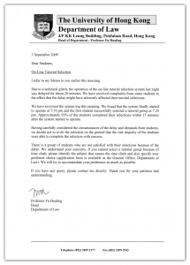 Letter from Department Head